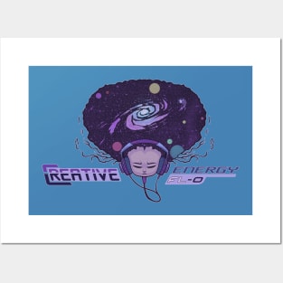 WEIRDO - Crative Energy Flo - Universe - Full Color - Steel Blue Posters and Art